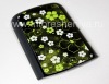 Photo 4 — Exclusive Couverture arrière pour BlackBerry 9700/9780 Bold, Série "motifs de fleurs", Noir / Vert