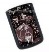 Photo 1 — Exclusive Couverture arrière pour BlackBerry 9700/9780 Bold, Série "motifs de fleurs", Noir / Blanc Effervescent