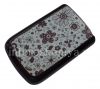 Photo 1 — Exclusive Back Cover for BlackBerry 9700/9780 Bold, Series "Flower patterns", Brown / White Sparkling