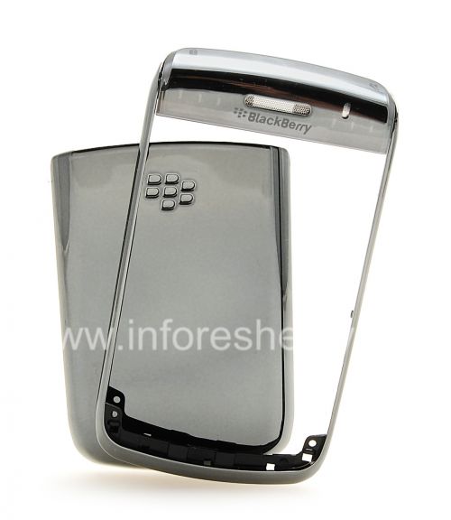 Photogallery for BlackBerry 9700 / 9780 Bold জন্য রঙিন মন্ত্রিসভা, ডার্ক ধাতব (Sharcoal) ক্রোম কভার প্লাস্টিক product