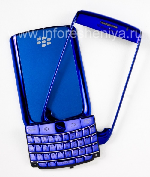 Photogallery for ブラックベリー9700/9780 Boldのための排他的なカラーケース, ブルー光沢のある、金属製のカバー product