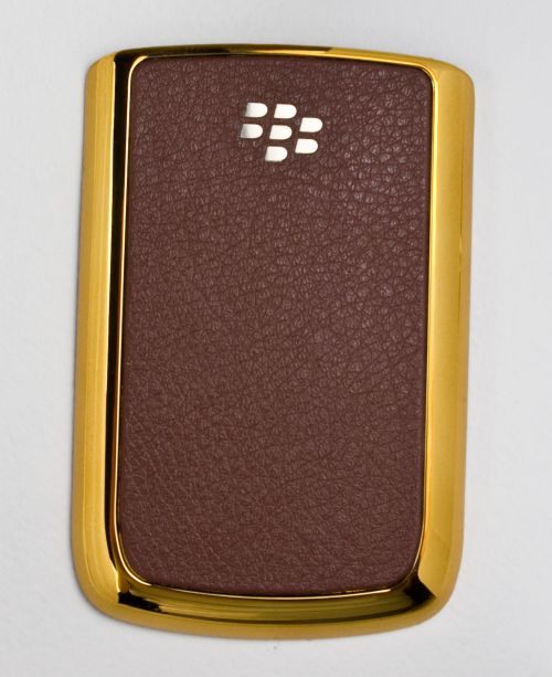 Photogallery for ブラックベリー9700/9780 Boldのための排他的なカラーケース, ゴールド/コーヒー光沢のあるカバー、 &quot;革&quot; product