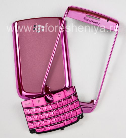 Photogallery for ブラックベリー9700/9780 Boldのための排他的なカラーケース, ピンクの光沢のある金属カバー product