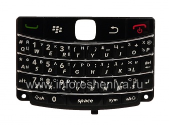 Russische Tastatur Blackberry 9700/9780 Bold (Gravur), Schwarz mit hellen Streifen