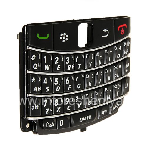 Photogallery for रूसी कीबोर्ड ब्लैकबेरी 9700/9780 Bold (उत्कीर्णन), प्रकाश धारियों के साथ काले product