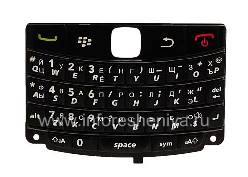 Photogallery for रूसी कीबोर्ड ब्लैकबेरी 9700/9780 Bold (उत्कीर्णन), अंधेरे धारियों के साथ काले product