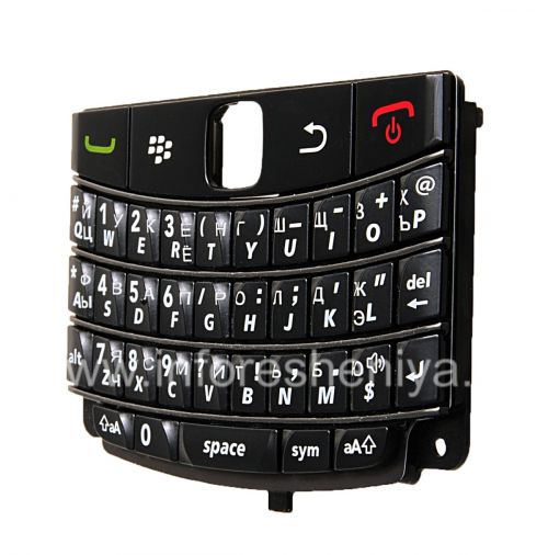 Photogallery for रूसी कीबोर्ड ब्लैकबेरी 9700/9780 Bold (उत्कीर्णन), अंधेरे धारियों के साथ काले product