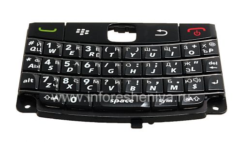 Photogallery for रूसी कीबोर्ड ब्लैकबेरी 9700/9780 Bold (उत्कीर्णन), अंधेरे धारियों के साथ काले product