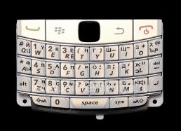 Keyboard Rusia BlackBerry 9700 / 9780 Bold (ukiran), Putih (Pearl White)