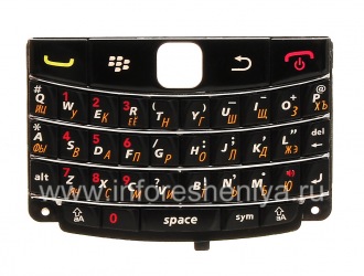 俄语键盘BlackBerry 9700 / 9780 Bold薄字母, 黑