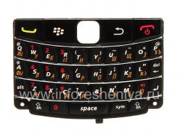 Rusia BlackBerry 9700 keyboard / 9780 Bold dengan huruf tipis, hitam