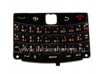 Russian keyboard BlackBerry 9780 Bold with thick letters, Black with dark stripes