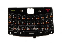 Rusia Keyboard BlackBerry 9780 Bold dengan huruf tebal, Hitam dengan garis-garis gelap