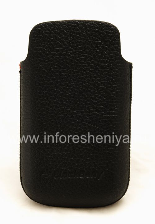 Photogallery for Etui en cuir de poche d&#39;origine avec Pocket logo en métal en cuir pour BlackBerry 9700/9780 Bold, Noir (Black) product