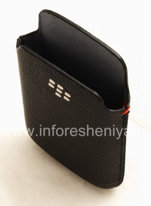 Photogallery for Etui en cuir de poche d&#39;origine avec Pocket logo en métal en cuir pour BlackBerry 9700/9780 Bold, Noir (Black) product