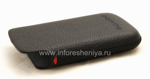 Photogallery for Etui en cuir de poche d&#39;origine avec Pocket logo en métal en cuir pour BlackBerry 9700/9780 Bold, Noir (Black) product