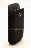Photo 7 — De cuero original del caso de bolsillo Pocket logotipo de metal de cuero para BlackBerry 9700/9780 Bold, Negro (Negro)