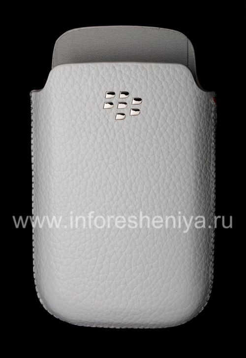 Photogallery for Etui en cuir de poche d&#39;origine avec Pocket logo en métal en cuir pour BlackBerry 9700/9780 Bold, Caucasien (Blanc) product