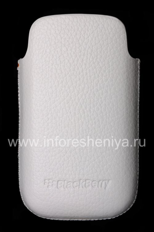 Photogallery for Etui en cuir de poche d&#39;origine avec Pocket logo en métal en cuir pour BlackBerry 9700/9780 Bold, Caucasien (Blanc) product