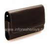 Photo 3 — Asli Leather Case Bag Premium Kulit Folio untuk BlackBerry, Coklat gelap (Espresso)