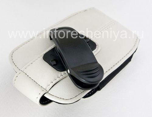 Photogallery for Das Original Ledertasche mit einem Clip und einem Metallschild Lederholster mit Swivel Gürtelclip für Blackberry, Weiß (Pearl White) product