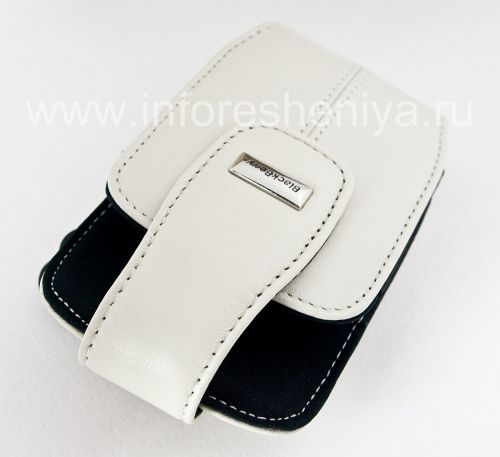 Photogallery for Das Original Ledertasche mit einem Clip und einem Metallschild Lederholster mit Swivel Gürtelclip für Blackberry, Weiß (Pearl White) product