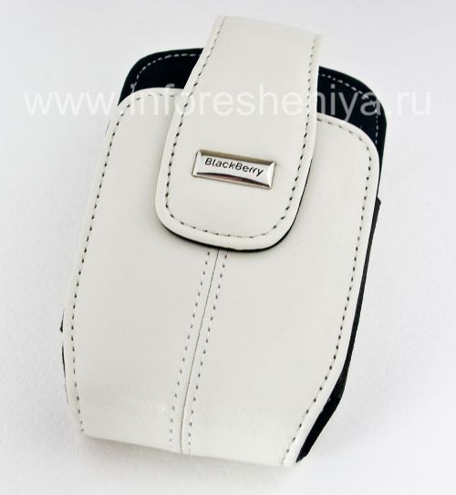 Photogallery for Das Original Ledertasche mit einem Clip und einem Metallschild Lederholster mit Swivel Gürtelclip für Blackberry, Weiß (Pearl White) product