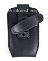 Photo 2 — 在原装皮套带旋转带夹的BlackBerry剪辑，金属标签“BlackBerry”真皮皮套, 黑（黑）