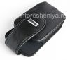 Photo 2 — El caso de cuero original con correa de metal y etiquetas para BlackBerry Bolsa de piel, Negro (Pitch Negro)