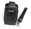 Photo 4 — L'étui en cuir original avec sangle et métalliques des tags pour BlackBerry Leather Tote, Noir (Pitch Black)