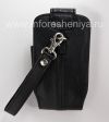 Photo 5 — L'étui en cuir original avec sangle et métalliques des tags pour BlackBerry Leather Tote, Noir (Pitch Black)