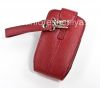 Photo 5 — Kasus kulit asli dengan tali dan logam tag Kulit Tote untuk BlackBerry, tekstur besar, Red (Apple Red)