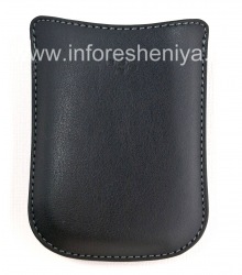 Asli Leather Case-saku Synthetic Pocket Pouch untuk BlackBerry, Black (hitam)