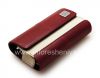 Photo 6 — Asli Kulit Kasus Tas dengan tag logam Folio Kulit untuk BlackBerry, Dark Red / Beige (Dark Red)