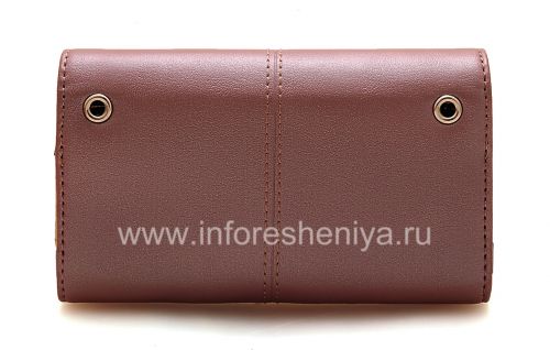 Photogallery for Original del bolso de cuero del caso con cuero etiqueta de metal Folio para BlackBerry, Rosa / Beige (rosa) product
