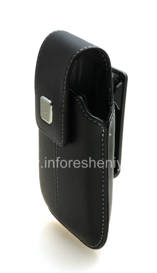 Photogallery for La cubierta de cuero original con un clip con una pulsera de metal etiqueta Funda giratoria para BlackBerry, Negro (negro) product