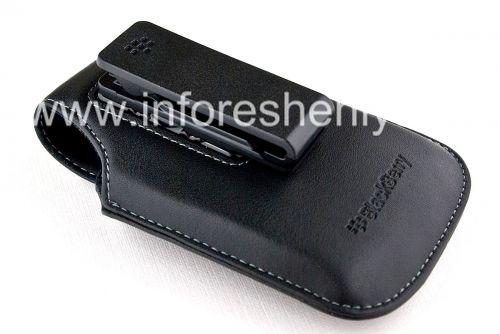 Photogallery for Asli Kulit Kasus dengan Clip Swivel Holster untuk Sythetic BlackBerry, Black (hitam) product