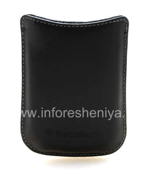 Photogallery for Etui en cuir de poche original avec Pocket étiquette métallique en cuir pour BlackBerry, Noir (Black) product