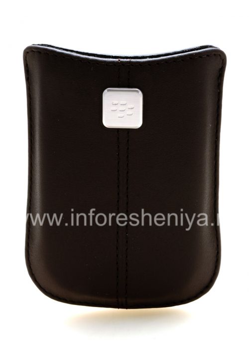 Photogallery for Etui en cuir de poche original avec Pocket étiquette métallique en cuir pour BlackBerry, Brun foncé (Espresso) product