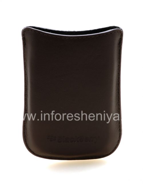 Photogallery for Etui en cuir de poche original avec Pocket étiquette métallique en cuir pour BlackBerry, Brun foncé (Espresso) product
