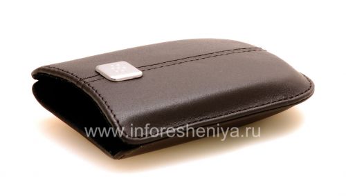 Photogallery for Etui en cuir de poche original avec Pocket étiquette métallique en cuir pour BlackBerry, Brun foncé (Espresso) product