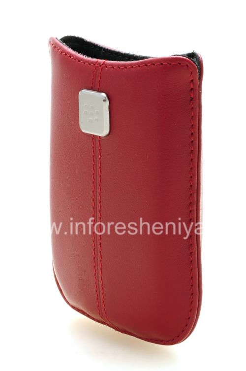 Photogallery for Etui en cuir de poche original avec Pocket étiquette métallique en cuir pour BlackBerry, Maroon (Merlot) product