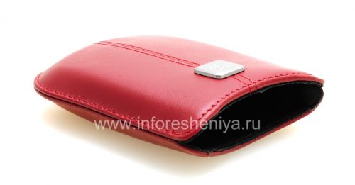 Photogallery for Etui en cuir de poche original avec Pocket étiquette métallique en cuir pour BlackBerry, Maroon (Merlot) product