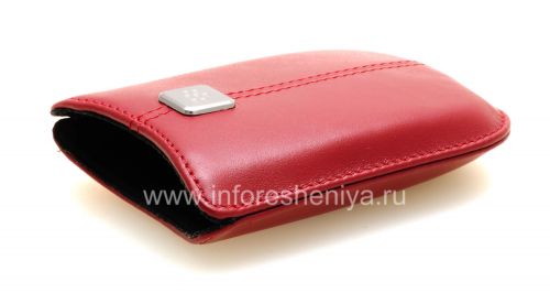 Photogallery for Etui en cuir de poche original avec Pocket étiquette métallique en cuir pour BlackBerry, Maroon (Merlot) product