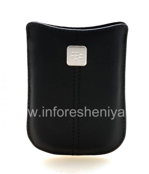 Photogallery for Etui en cuir de poche original avec Pocket étiquette métallique en cuir pour BlackBerry, Dark Blue (Indigo) product