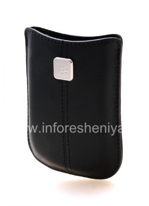 Photogallery for Etui en cuir de poche original avec Pocket étiquette métallique en cuir pour BlackBerry, Dark Blue (Indigo) product