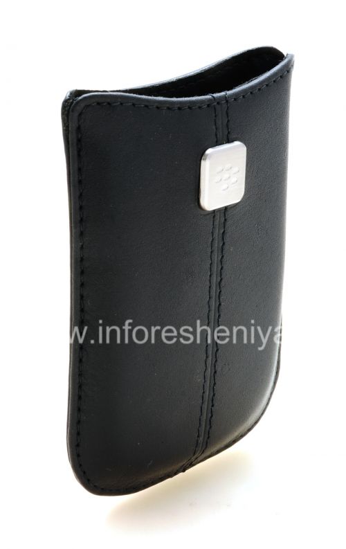 Photogallery for Etui en cuir de poche original avec Pocket étiquette métallique en cuir pour BlackBerry, Dark Blue (Indigo) product