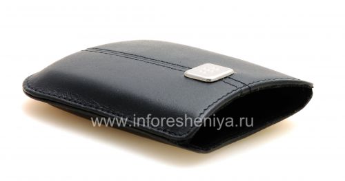 Photogallery for Etui en cuir de poche original avec Pocket étiquette métallique en cuir pour BlackBerry, Dark Blue (Indigo) product