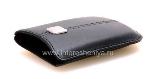 Photogallery for Etui en cuir de poche original avec Pocket étiquette métallique en cuir pour BlackBerry, Dark Blue (Indigo) product