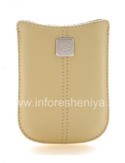 Photogallery for Etui en cuir de poche original avec Pocket étiquette métallique en cuir pour BlackBerry, Beige (grès) product